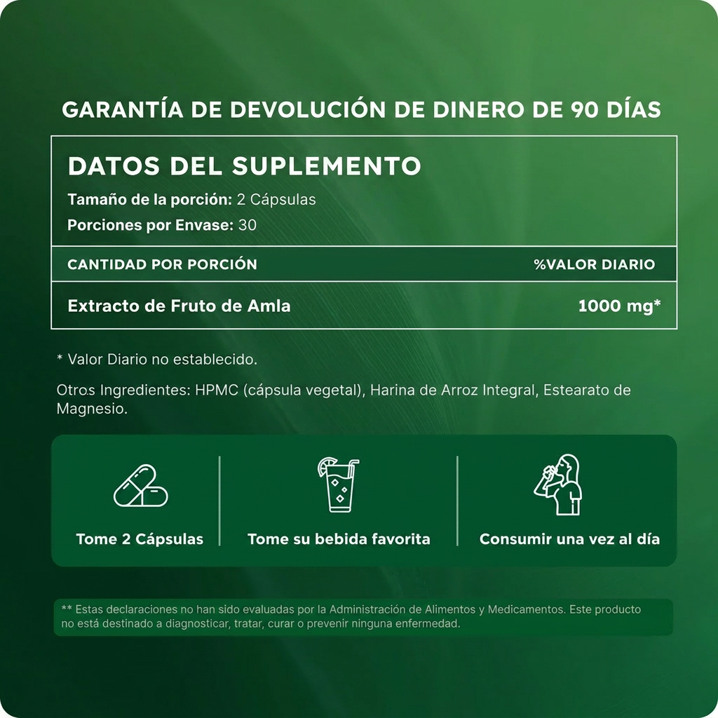 Cápsulas de superfruta Amla